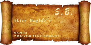 Stier Boglár névjegykártya